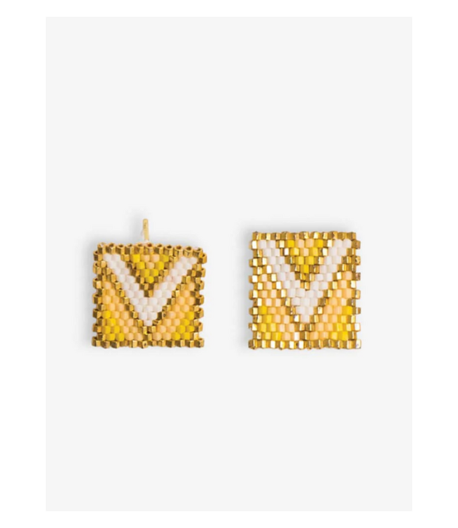 Kallie chevron rectangle post earrings