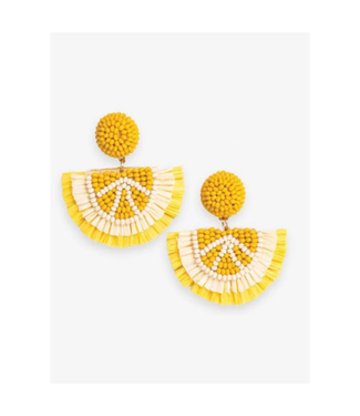Ink + Alloy Josephine lemon raffia drop earrings Lemon