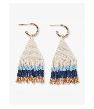 James mini gold hoop earrings navy
