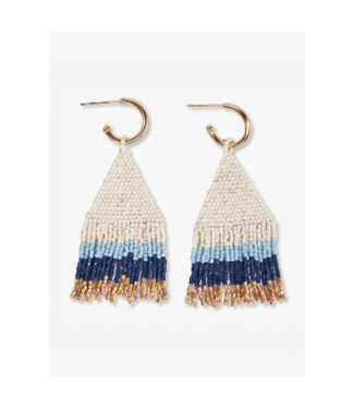 Ink + Alloy James mini gold hoop earrings navy