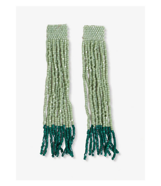 Ila stripe mixed luxe beads fringe earrings