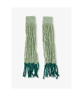Ink + Alloy Ila stripe mixed luxe beads fringe earrings