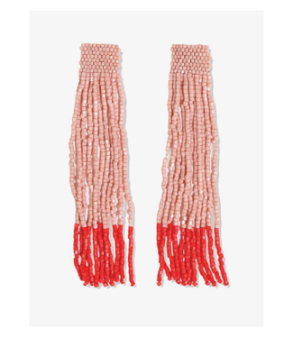 Ila stripe mixed luxe beads fringe earrings