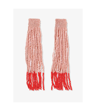 Ink + Alloy Ila stripe mixed luxe beads fringe earrings
