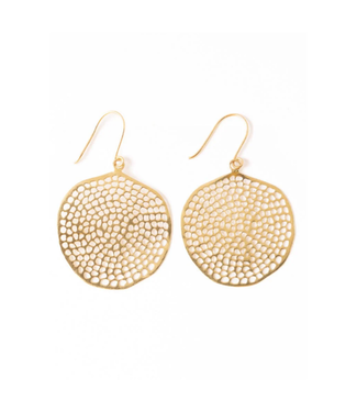Ink + Alloy Gretchen large circle with holes earrings brass