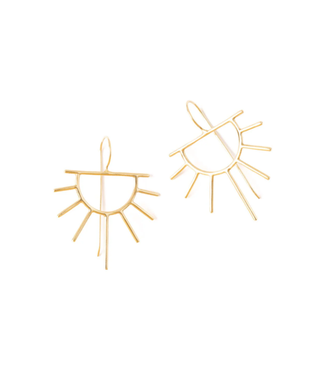 Ink + Alloy Gretchen half sun threader earrings brass