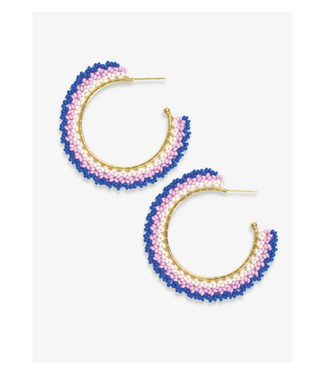 Ink + Alloy Eve hoop earrings Royal Blue/Lavender