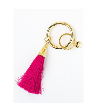 Ink + Alloy Eloise tassels for key rings hot pink