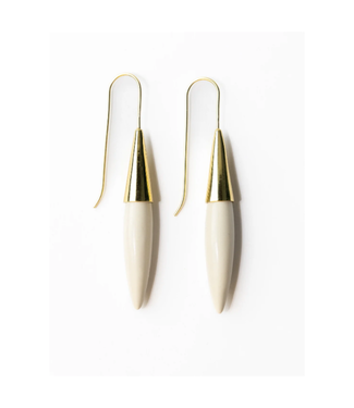 Ink + Alloy Elizabeth ceramic spike earring white