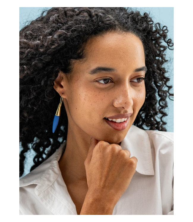 Elizabeth ceramic spike earring blue