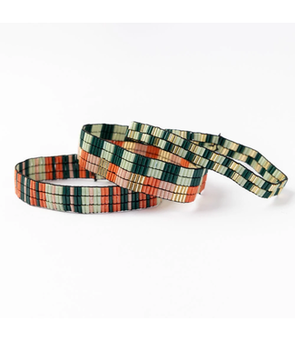 Ink + Alloy Dylan bracelet stretch set of 3 green blush