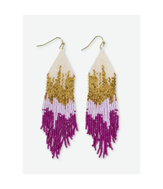 Ink + Alloy Claire ombre beaded fringe earrings