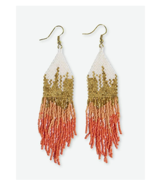 Claire ombre beaded fringe earrings