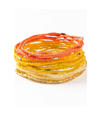 Ink + Alloy Chelsea 18 strand luxe beaded bracelet set yellow