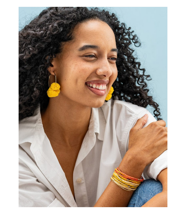 Chelsea 18 strand luxe beaded bracelet set yellow