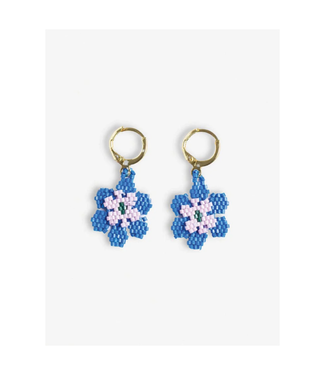 Ink + Alloy Blossom flower drop earrings Poppy