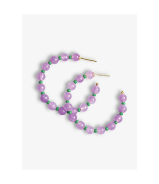 Ink + Alloy Angela bead hoop earrings Lilac