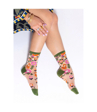 Sock Candy Feeling Foxy Sheer Crew Sock