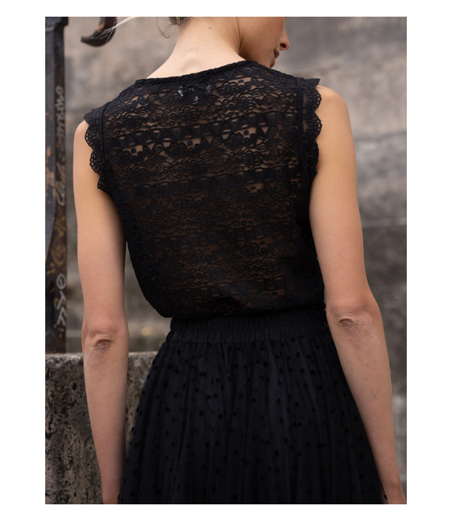 Semi-Sheer Lace Top