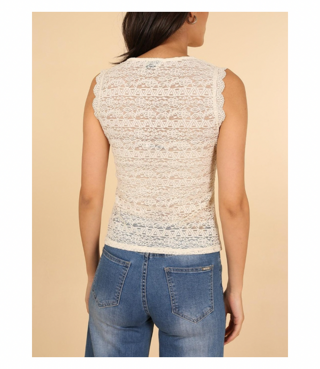 Semi-Sheer Lace Top