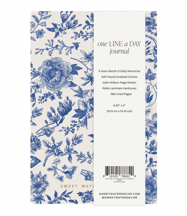 Blue Delft One Line A Day Fabric Journal