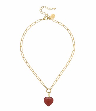Susan Shaw Audrey Heart Necklace - Jasper
