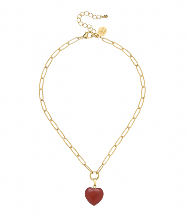 Audrey Heart Necklace - Jasper