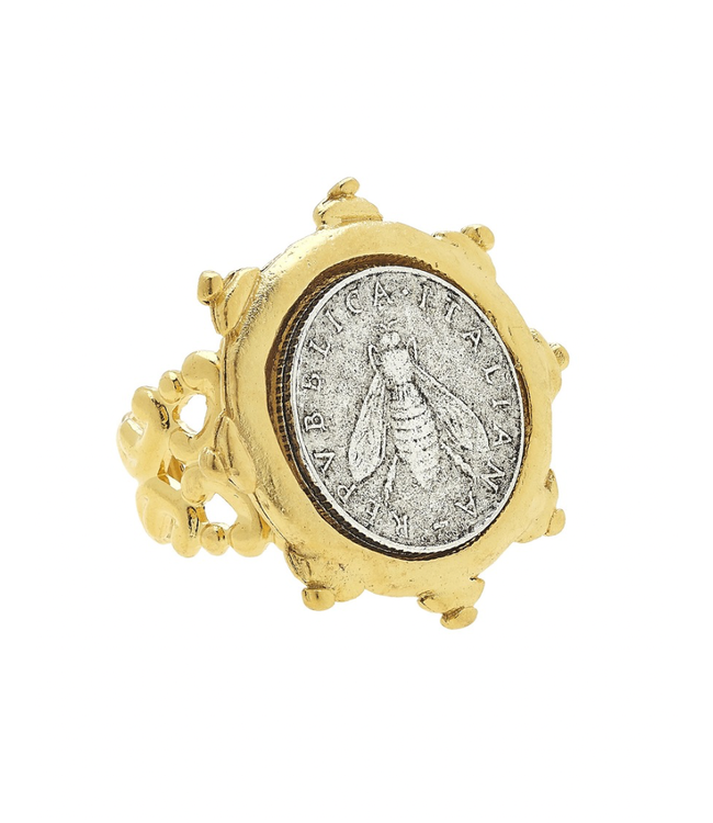 Susan Shaw Florence Italian Bee Coin Ring