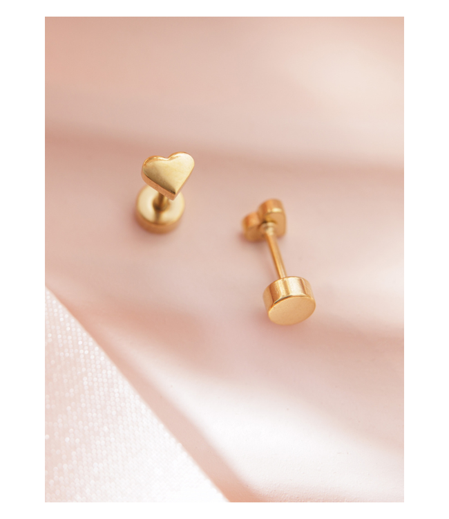 Tiny Heart Screw Back Studs