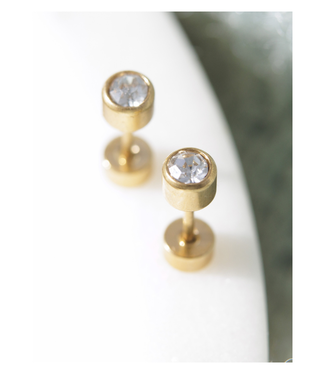 Adorn512 Crystal Bezel Screw Back Studs