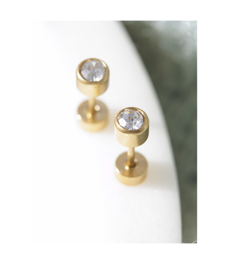 Adorn512 Crystal Bezel Screw Back Studs