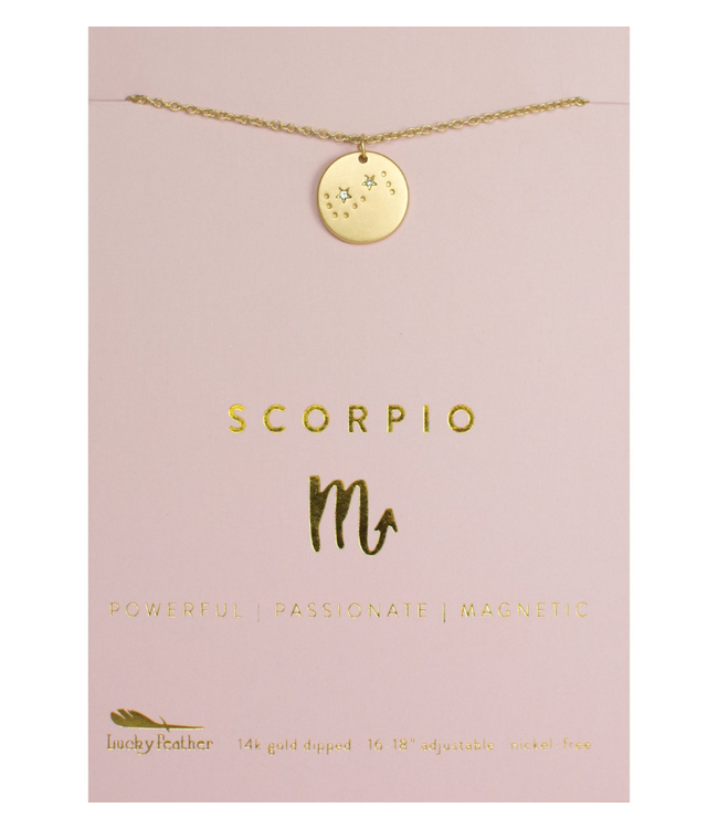 Zodiac Gold Necklace- Scorpio