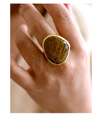 Felix Free Form Gemstone Ring-Tiger Eye