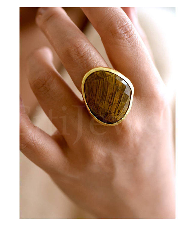 Free Form Gemstone Ring-Tiger Eye