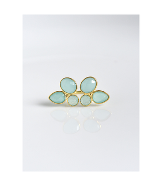 Felix Double Side Floral Ring-Amazonite