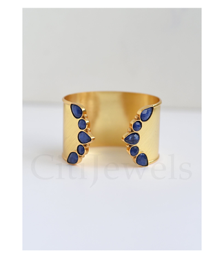 Felix Multi Stone Cuff Bangle-Sapphire