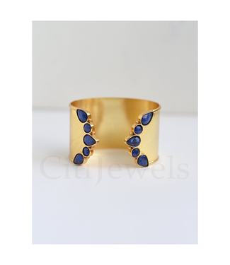 Felix Multi Stone Cuff Bangle-Sapphire