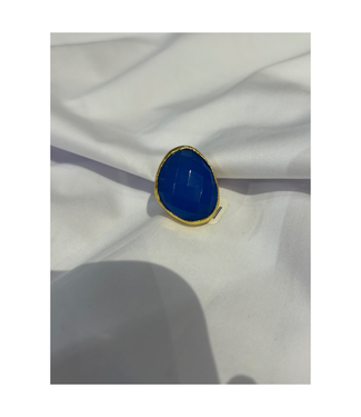 Felix Free Form Gemstone Ring-Blue Chalcedony