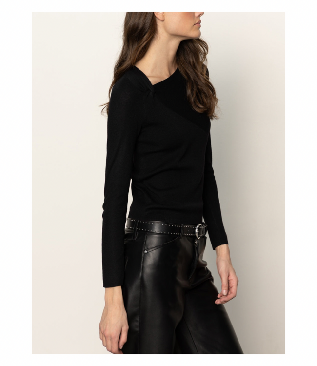 Long Sleeve  Shoulder Twist Top