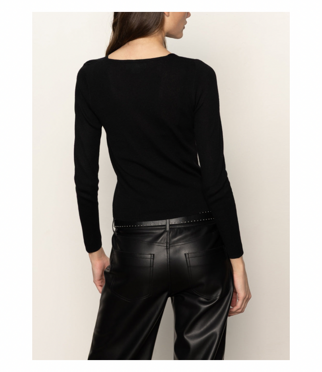 Long Sleeve  Shoulder Twist Top