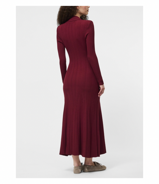 Crinkle Knit LS Maxi Dress