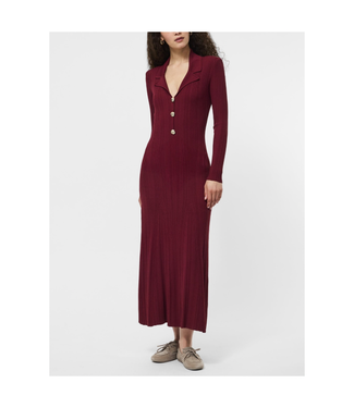 French Connection Crinkle Knit LS Maxi Dress