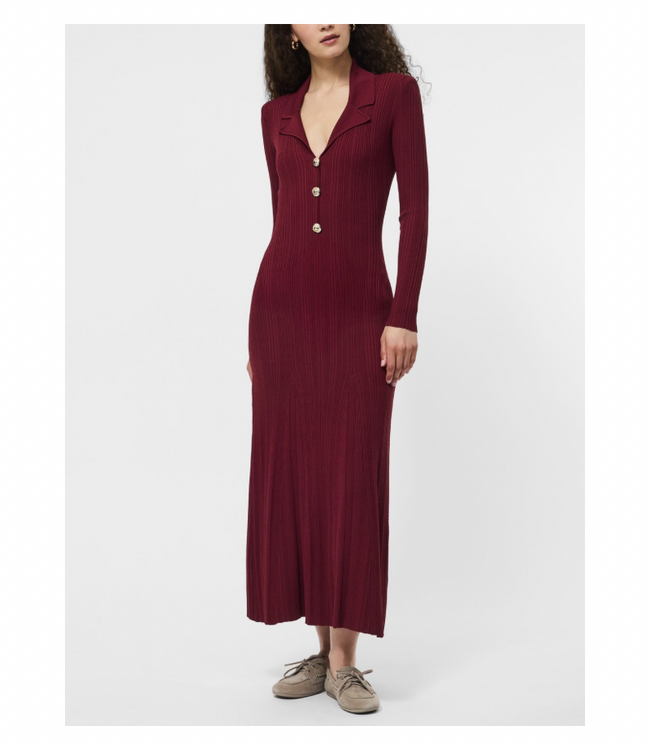 Crinkle Knit LS Maxi Dress