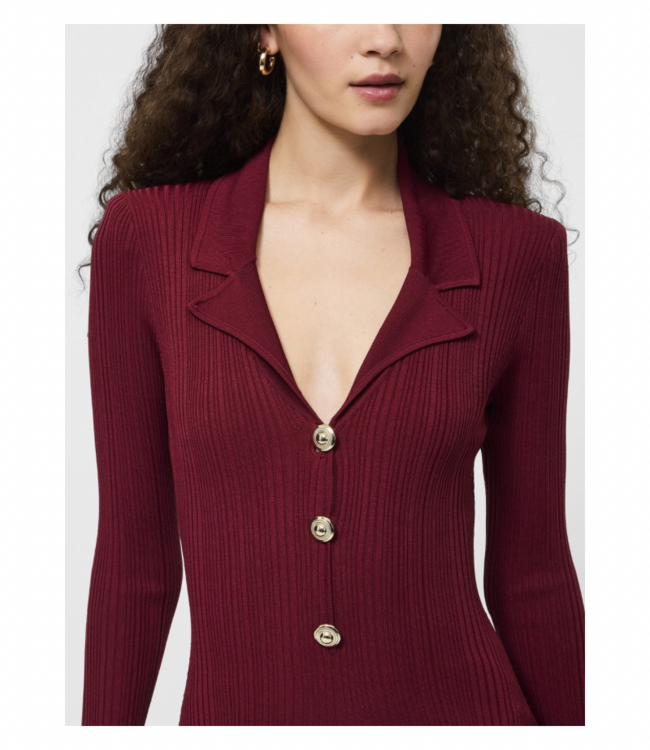 Crinkle Knit LS Maxi Dress