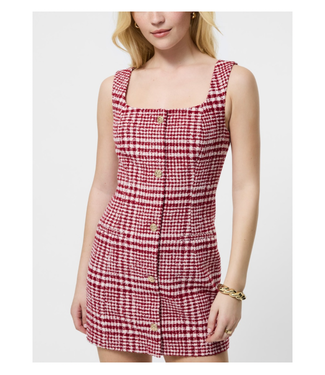 French Connection Square Neck Button Front Mini Dress