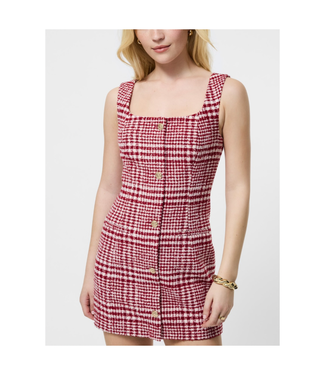 French Connection Square Neck Button Front Mini Dress