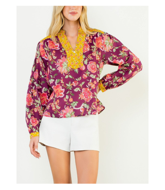 THML Tami Long Sleeve Floral Top