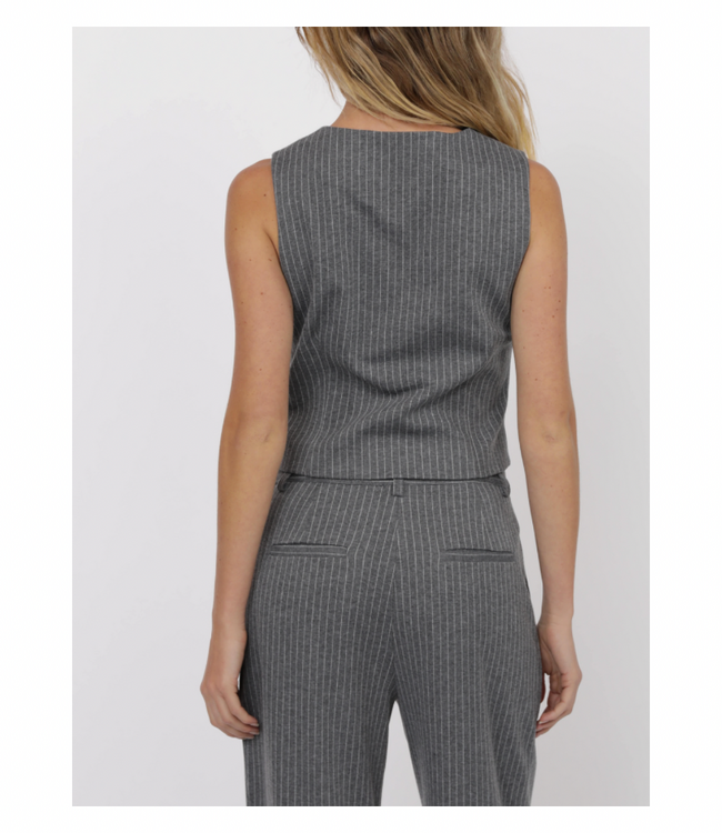 Day to Day Pinstripe Front Tie Vest Top