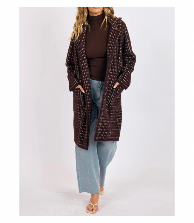 Sage The Label Marceau Houndstooth Coat