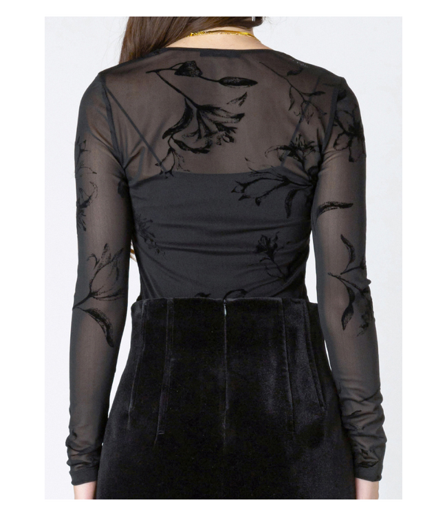 Burnout Patterned Bodysuit